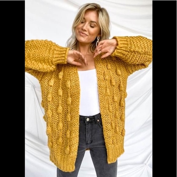 Vestique Ochre Sweater Knit Cardigan - Size (M) - Picture 1 of 3
